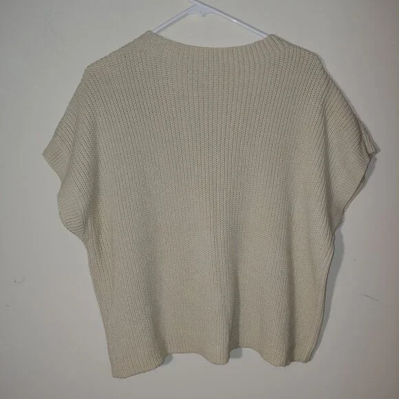 UGERLOV Merion Wool Blend Rib Knit Kimono Pullover Sweater Vest Oatmeal XXL - Picture 6 of 6